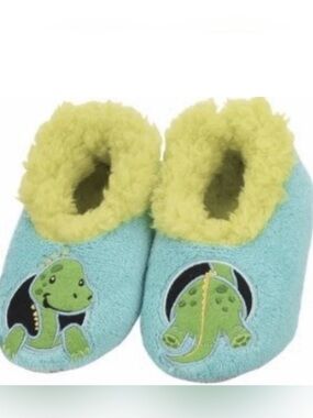 Snoozies Kids Dinosaur Slippers Non Skid Washable Plush Toddler Dino House Shoes
